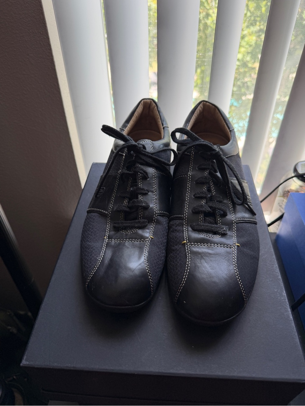 Coach Black Low-Profile Lace-Up Sneakers